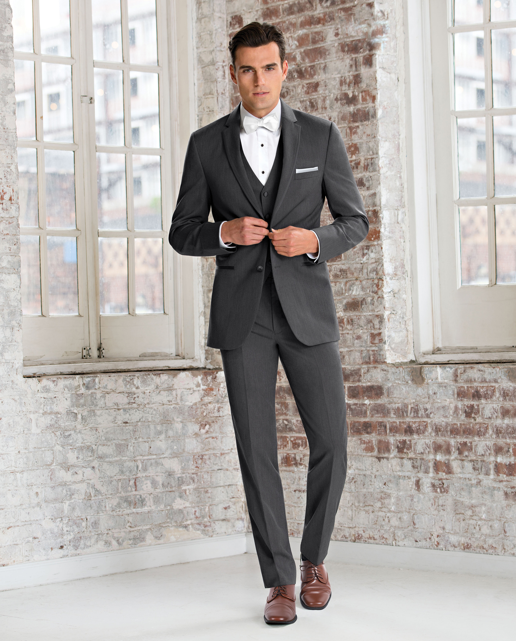 400 Michael Kors Men039s Wool Grey MiniStriped 38R Modern Fit Suit  Jacket Blazer  eBay
