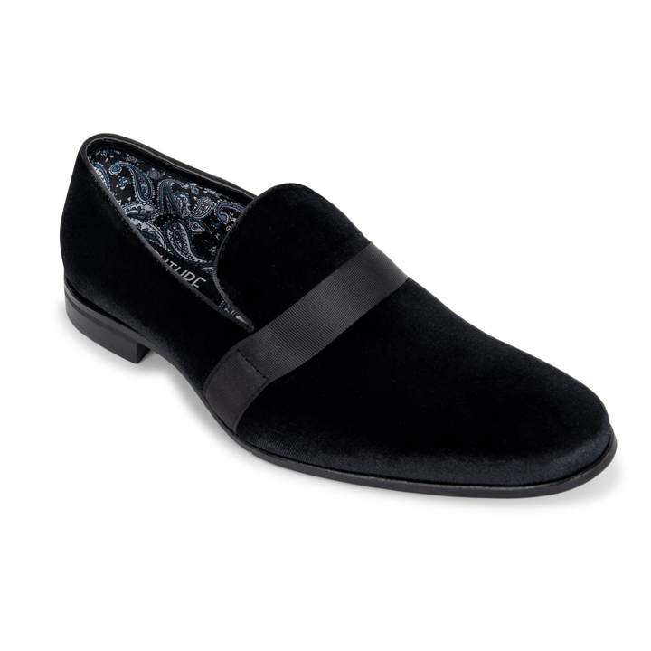medarbejder udstrømning spiralformet Black Velvet Loafer Style No. NBLVS - Black Tie Formalwear