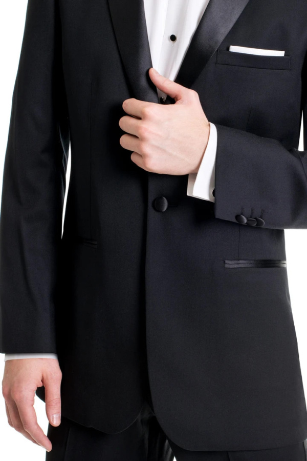 Black Slim Fit Tuxedo Coat