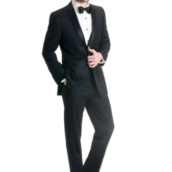 Black Slim Fit Tuxedo Coat Super 120s
