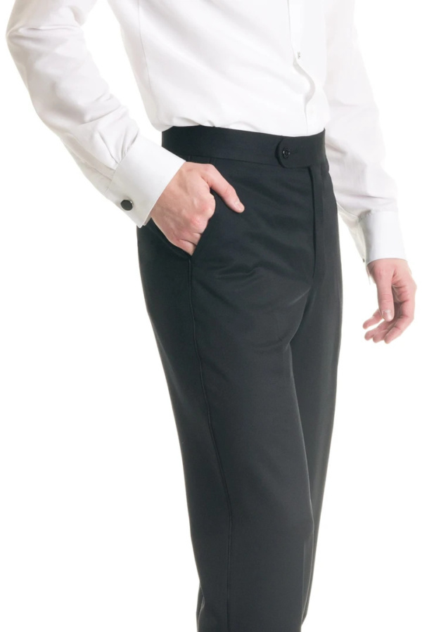 Black Slim Fit Tuxedo Pants Super 120s
