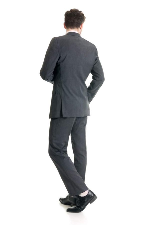 Grey Slim Fit Suit Coat Super 120s
