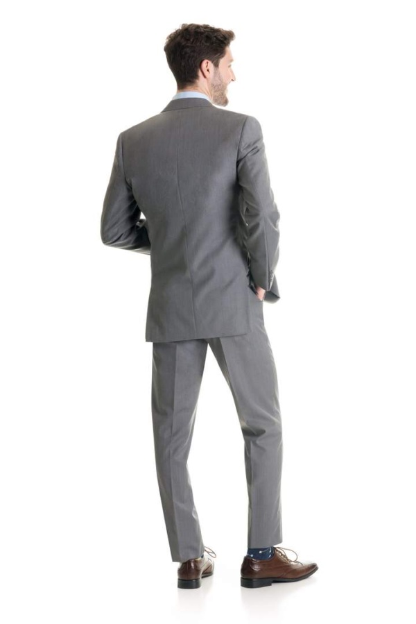 Light Grey Slim Fit Suit Coat