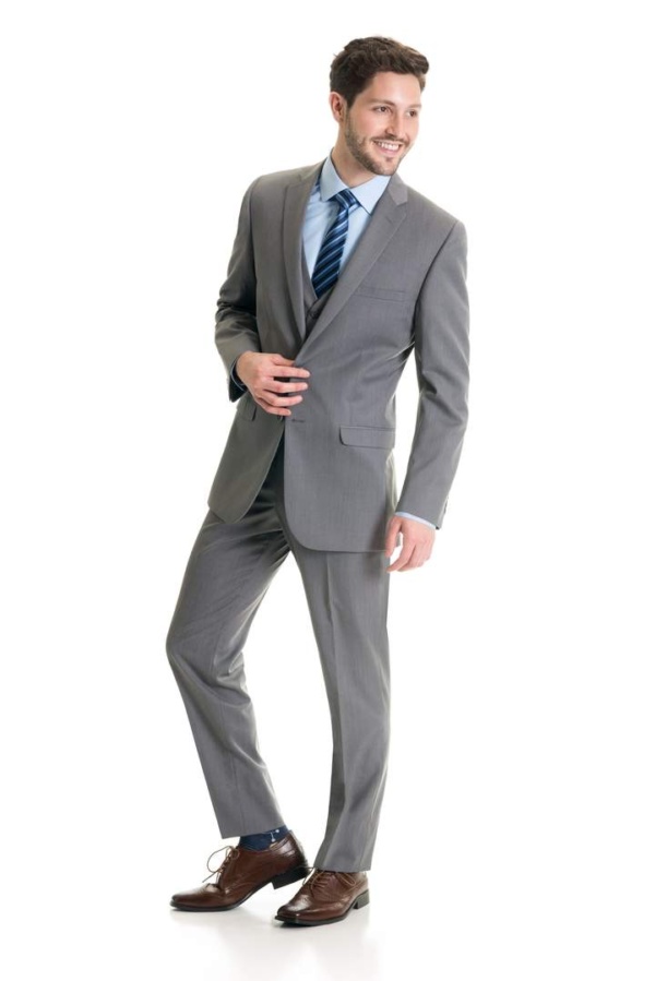 Light Grey Slim Fit Suit Coat