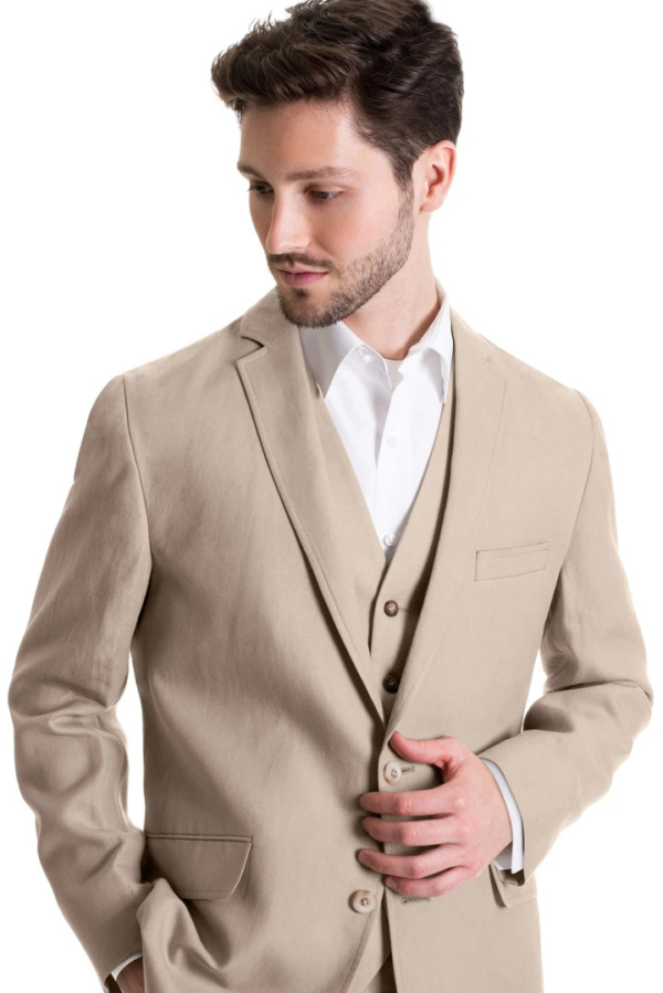 Tan Destination Linen Suit Coat