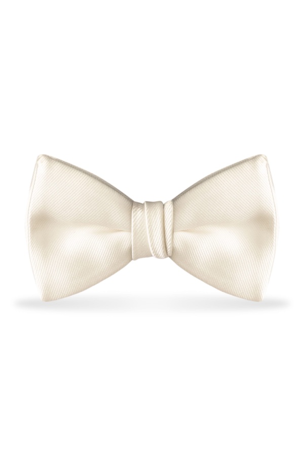 Solid Ivory Bow Tie Black Tie Formalwear